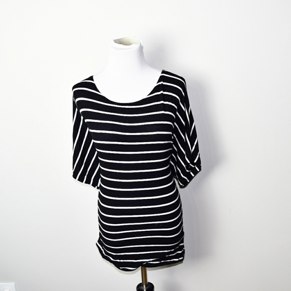 Tops - Gorgeous Black and White Striped Blouse